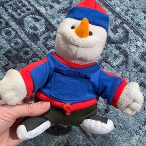 Free w bundle:Vintage Plush Snowman Toy with Blue and Red Outfit no longer works